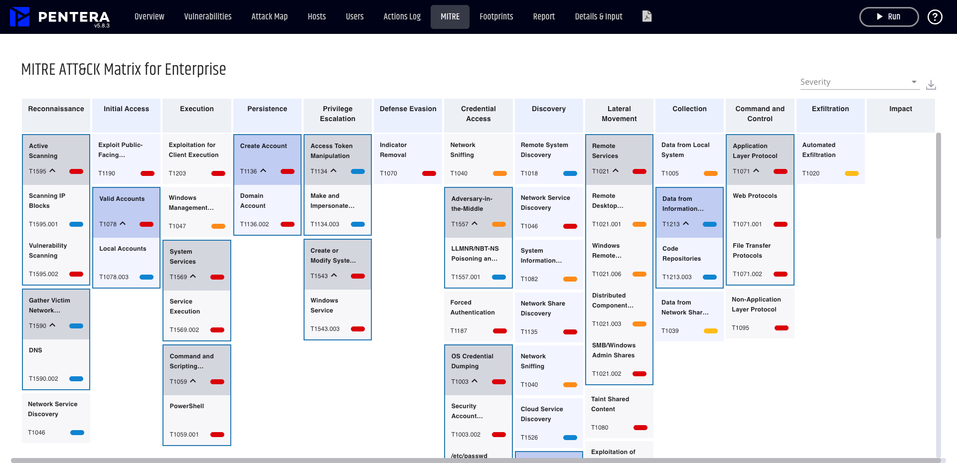 Mapping der Angriffsvektoren auf das MITRA ATT&CK Framework 